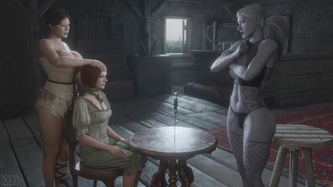 The Bordello: Darcey in a wild threesome scene